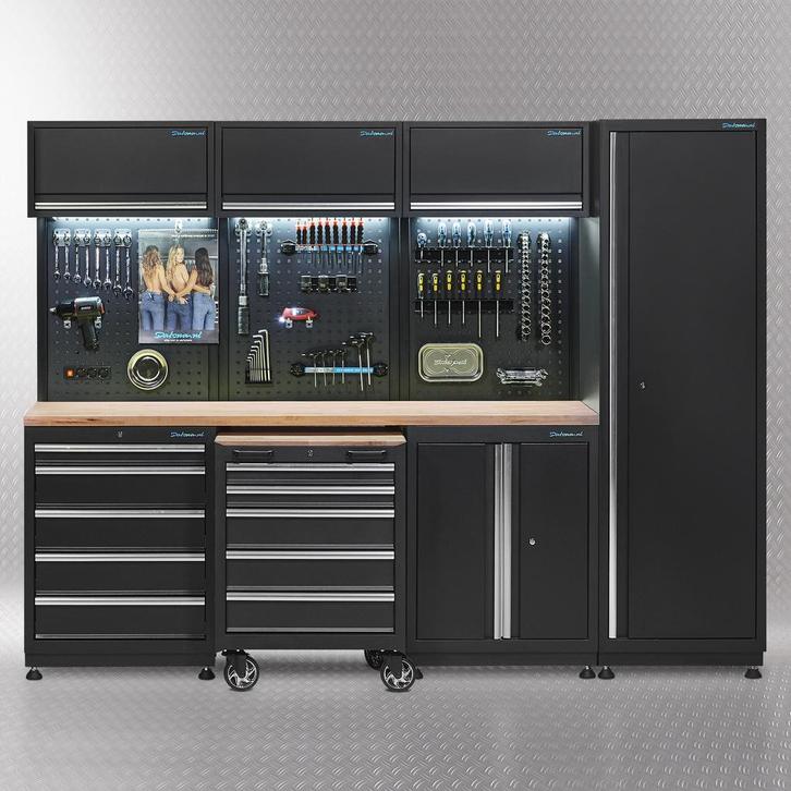 Datona Werkplaatsinrichting PREMIUM met eiken werkblad 265, Doe-het-zelf en Bouw, Werkbanken, Ophalen of Verzenden