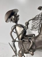 Statue, handmade wine rack - 26 cm - Métal, Antiek en Kunst