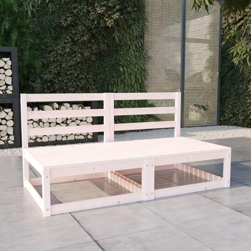 vidaXL Tuinbank 2-zits massief grenenhout wit, Tuin en Terras, Tuinsets en Loungesets, Nieuw, Verzenden