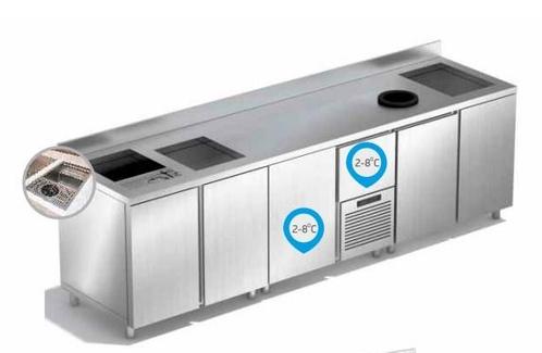 Bar-/Cocktailstation | RVS  | 2 Gekoelde + 4 Neutrale, Zakelijke goederen, Horeca | Keukenapparatuur, Nieuw in verpakking, Verzenden
