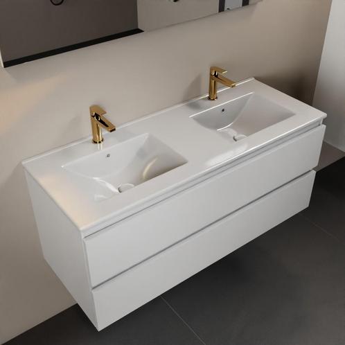 MONDIAZ AIVY 120cm badmeubel Talc, wastafel glanzend wit, Doe-het-zelf en Bouw, Sanitair, Overige typen, Nieuw, Ophalen of Verzenden