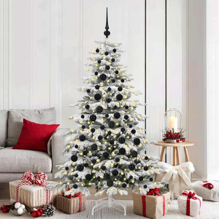 vidaXL Kerstbal Set met 300 LED 120 pcs Zwart Kunststof, Diversen, Kerst, Nieuw, Verzenden