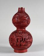 Vaas (1) - Rood lakwerk - cinnabar lacquer double gourd vase