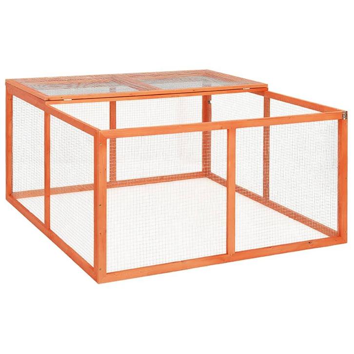 vidaXL Konijnenhok 124x120x60 cm massief vurenhout, Dieren en Toebehoren, Knaagdieren en Konijnen | Hokken en Kooien, Nieuw, Verzenden