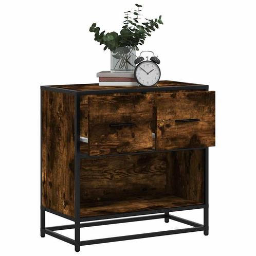 vidaXL Nachtkastje 60x31x60 cm bewerkt hout en metaal, Huis en Inrichting, Slaapkamer | Nachtkastjes, Nieuw, Verzenden