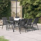 vidaXL 7-delige Tuinset grijs en zwart, Verzenden, Nieuw, Tuinset