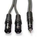 2x XLR naar jack 3.5 mm kabel | Nedis | 3 meter, Nieuw, Verzenden