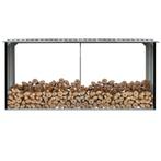 vidaXL Haardhoutschuur 330x92x153 cm gegalvaniseerd staal, Tuin en Terras, Verzenden, Nieuw