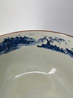 Kyo-yaki blauwe en witte glazen met, Antiek en Kunst