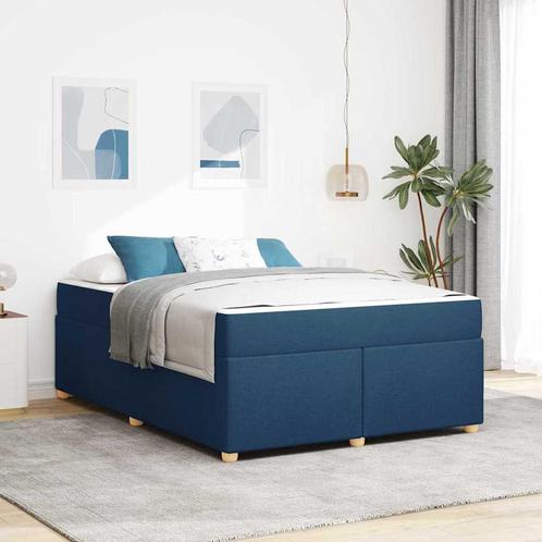 vidaXL Bedframe met matras met matras Blauw 160 x 200 cm, Huis en Inrichting, Slaapkamer | Bedden, Nieuw, Verzenden