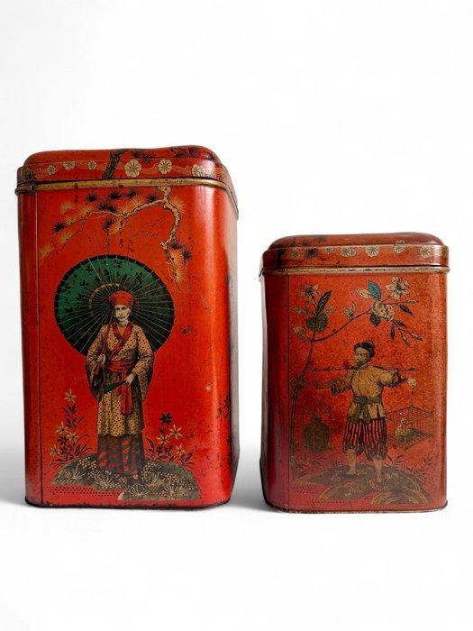 1920s Orientalist Niemeyer’s coffee &tea (large) - Blikken, Antiek en Kunst, Kunst | Designobjecten