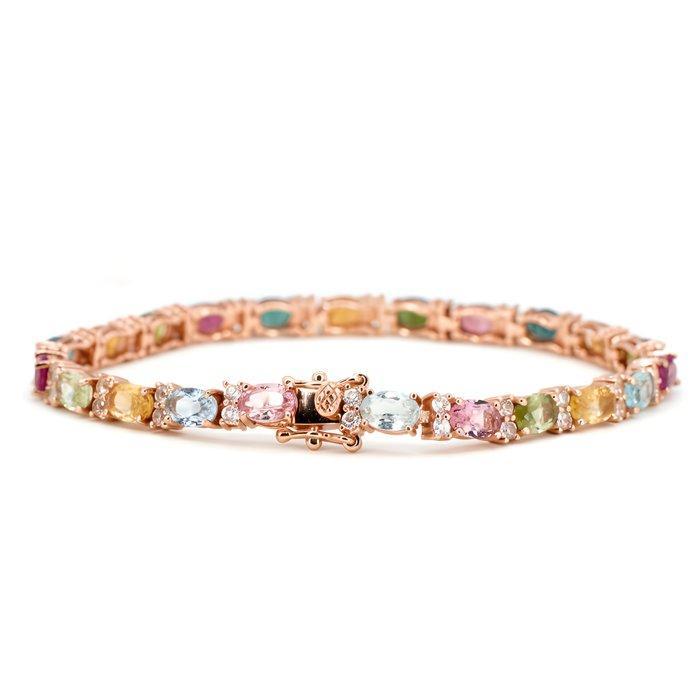 Zonder Minimumprijs - Armband Verguld Toermalijn - Topaas -, Handtassen en Accessoires, Armbanden