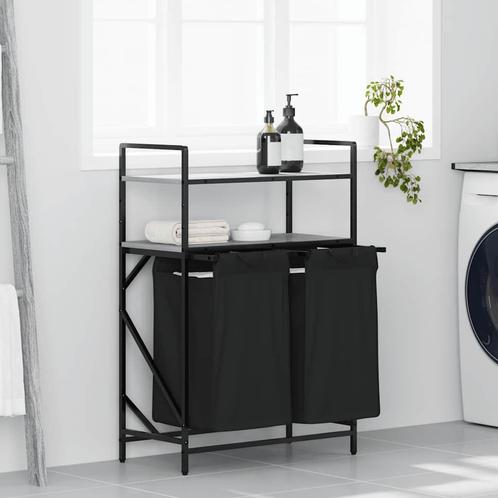 vidaXL Wasmand 2 vakken met planken grijs sonoma eiken, Huis en Inrichting, Woonaccessoires | Overige, Nieuw, Verzenden