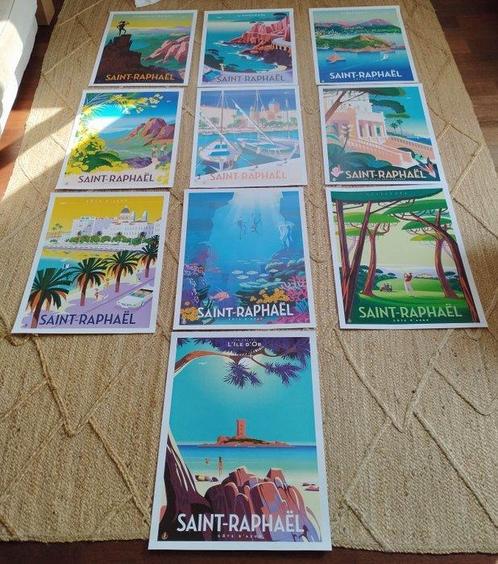 Monsieur Z - Complet Set of 10 Original travel posters, Antiek en Kunst, Kunst | Tekeningen en Fotografie