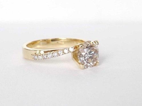 Bague de fiançailles - 18 carats Or jaune - 1.58ct. tw., Handtassen en Accessoires, Antieke sieraden