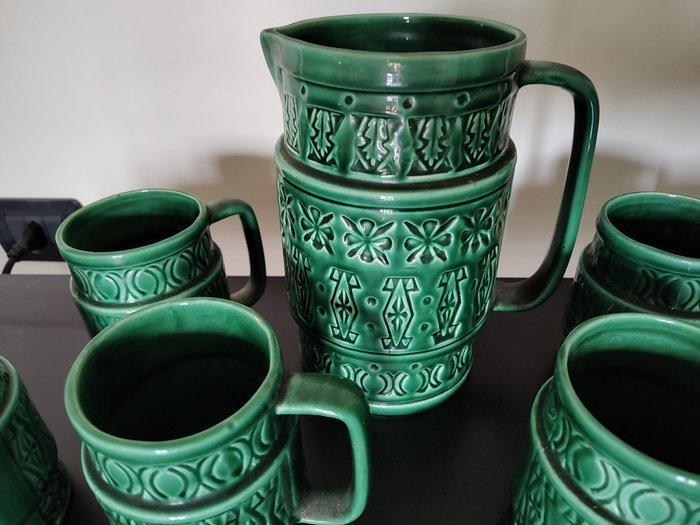 Drinkservies (7) - Keramiek - Vintage jaren 60, Antiquités & Art, Antiquités | Meubles | Tables
