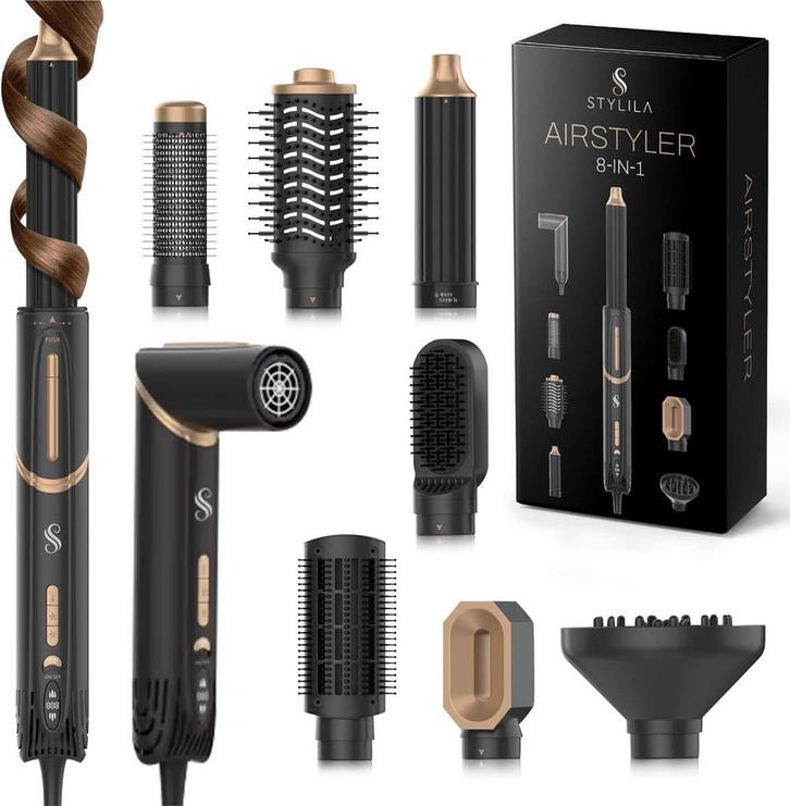 Stylila® 8-in-1 Airstyler met Diffuser - Multistyler -, Handtassen en Accessoires, Uiterlijk | Haarverzorging, Zo goed als nieuw