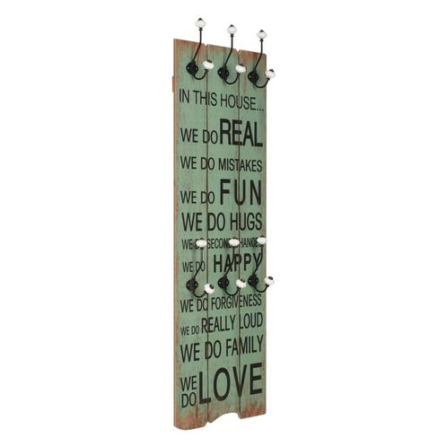 vidaXL Wandkapstok met 6 haken HAPPY LOVE 120x40 cm, Huis en Inrichting, Woonaccessoires | Kapstokken, Nieuw, Verzenden