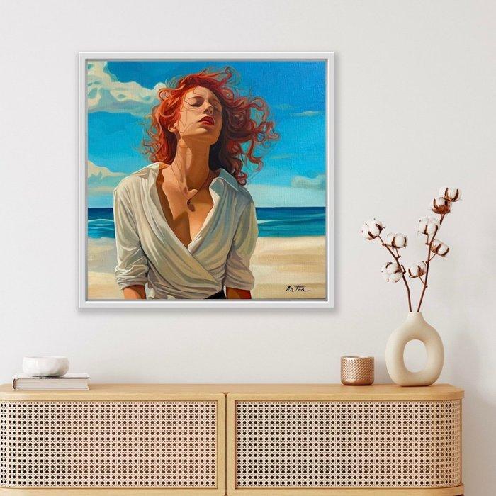 Laura Anton - Belle Rousse à la Plage, Antiek en Kunst, Kunst | Designobjecten