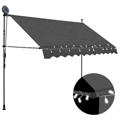 vidaXL Luifel handmatig uitschuifbaar met LED 250 cm, Tuin en Terras, Zonneschermen, Nieuw, Verzenden