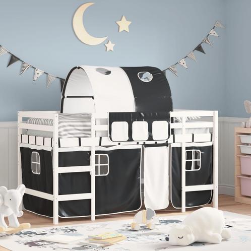 vidaXL Kinderhoogslaper met tunnel 90x200 cm grenenhout wit, Huis en Inrichting, Slaapkamer | Bedden, Nieuw, Verzenden