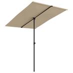 Parasol 2x1,5m Taupe | Tweede Kansje | Tuin & Terras, Tuin en Terras, Verzenden, Nieuw, 1 tot 2 meter, Stokparasol