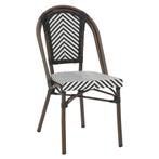 Stoel | MONICA | Aluminium Rotan/Aluminium | Black | Bruin, Zakelijke goederen, Verzenden, Nieuw in verpakking