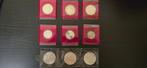 België. Lot de 9 belles pièces de collection (8 Belges + 1, Postzegels en Munten