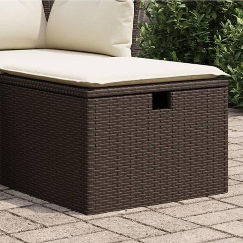 vidaXL Tuinkruk met kussen 55x55x37 cm poly rattan bruin, Tuin en Terras, Tuinsets en Loungesets, Nieuw, Verzenden
