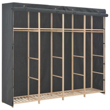 vidaXL Kledingkast 200x40x170 cm stof grijs, Verzenden