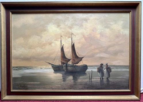 Martens (XX) - Stimmungsvolle Meerlandschaft mit Segelbooten, Antiek en Kunst, Kunst | Schilderijen | Klassiek