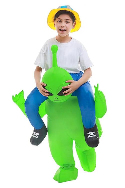 KIMU® Opblaas Kostuum Kinderen Gedragen op Nek van Alien 122, Kinderen en Baby's, Carnavalskleding en Verkleedspullen, Nieuw, Ophalen of Verzenden
