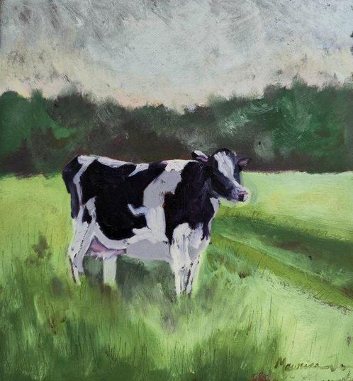 École française (XX) - Vache dans le pré, Antiek en Kunst, Kunst | Schilderijen | Klassiek