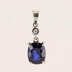 2-delige sieradenset - 18 karaat Witgoud Saffier - Diamant