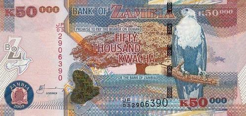 2009 Zambia P 48e 50 000 Kwacha Unc, Postzegels en Munten, Bankbiljetten | Europa | Niet-Eurobiljetten, België, Verzenden