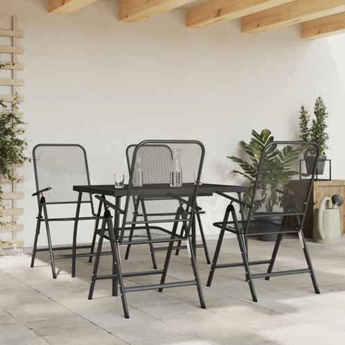 vidaXL 5-delige Tuinset metaalgaas antracietkleurig, Tuin en Terras, Tuinsets en Loungesets, Tuinset, Nieuw, Verzenden