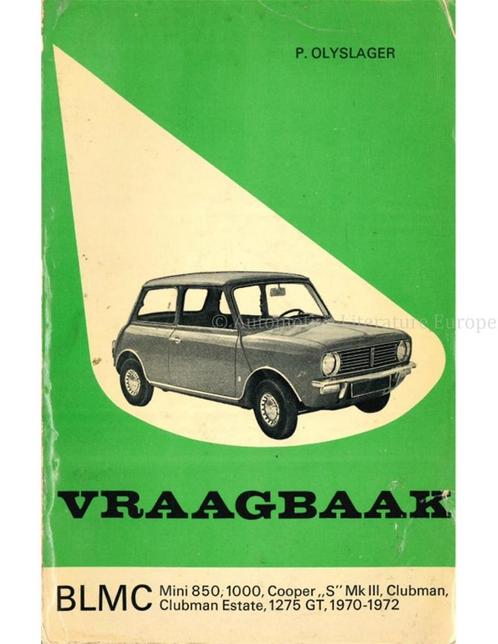 1970-1972 BLMC MINI VRAAGBAAK NEDERLANDS, Autos : Divers, Modes d'emploi & Notices d'utilisation