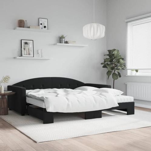vidaXL Slaapbank onderschuifbed en matrassen 100x200 cm, Huis en Inrichting, Slaapkamer | Bedden, Nieuw, Verzenden