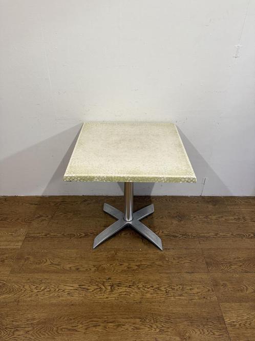 Gebruikte Terrastafel (70x70cm) -T1577- Vintage/Café, Huis en Inrichting, Tafels | Eettafels, Ophalen