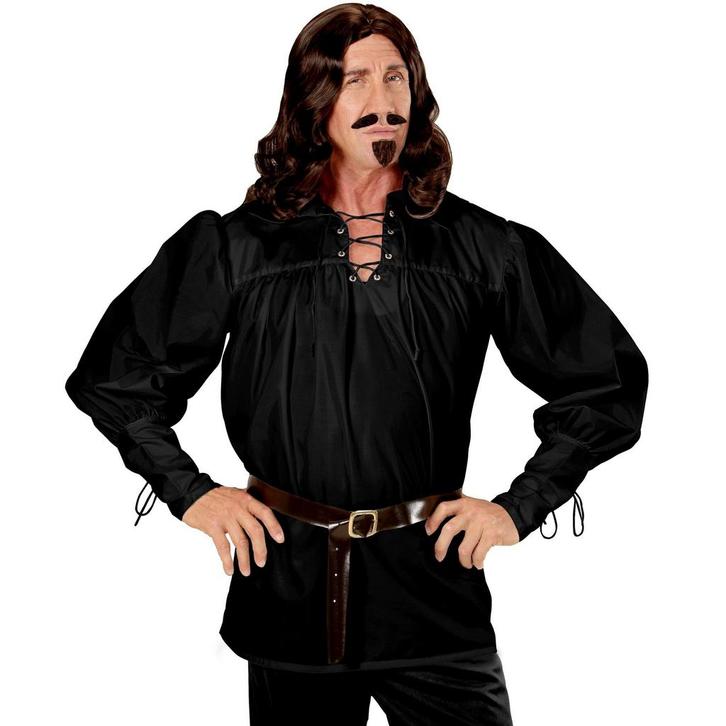 Piraat Blouse Zwart Heren, Kleding | Heren, Carnavalskleding en Feestkleding, Nieuw, Verzenden