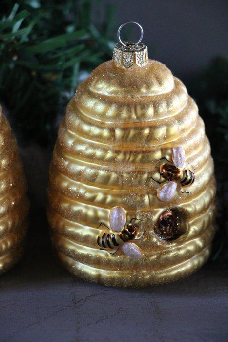 Bijenkorf met 2 bijen - Kerstballen Inge-Magic (2) - Glas, Diversen, Kerst