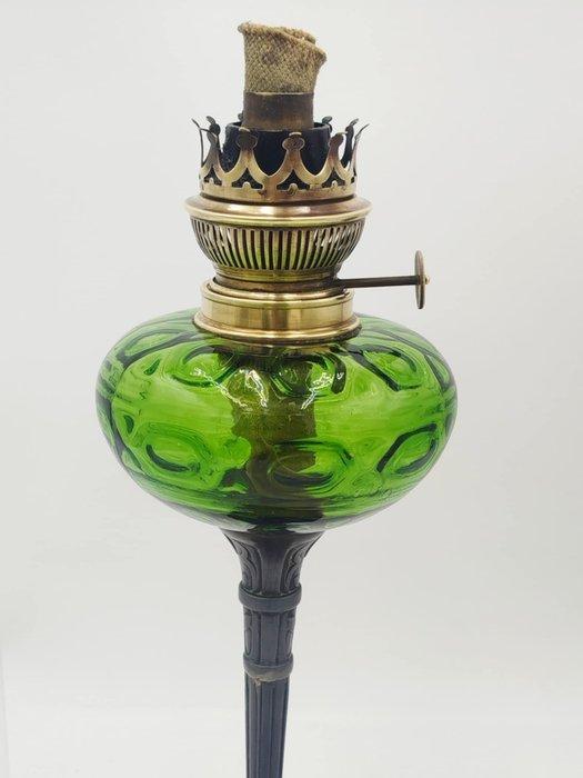 Lamp - Tin, Glas, Messing - Petroleumlamp L&B, Antiek en Kunst, Curiosa en Brocante