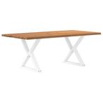 vidaXL Eettafel met natuurlijke rand 200x100x74cm eikenhout, Huis en Inrichting, Tafels | Eettafels, Verzenden, Nieuw