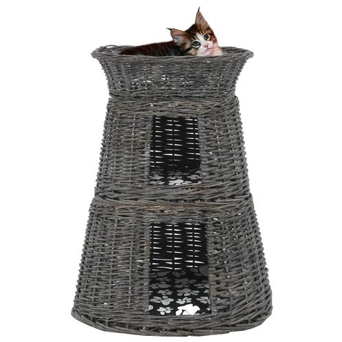 vidaXL Jeu de panier pour chats 3 pcs avec coussins Gris, Animaux & Accessoires, Accessoires pour chats, Neuf, Envoi