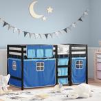 vidaXL Kinderhoogslaper met gordijnen 90x200 cm grenenhout, Verzenden, Nieuw