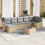 vidaXL Tuin Eettafel Set met kussen met opslag 8 pcs Beige,, Verzenden, Nieuw