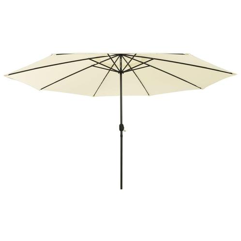 vidaXL Parasol met LED-verlichting 400 cm zandkleurig, Tuin en Terras, Parasols, Nieuw, Verzenden