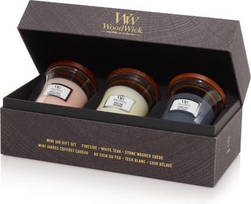 WoodWick Hourglass Geurkaars Deluxe Cadeauset - 3 Mini - Flo beschikbaar voor biedingen