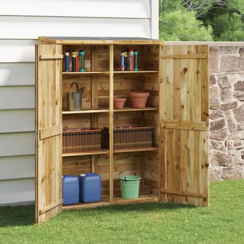 vidaXL Tuinschuur 123x45x171 cm geïmpregneerd massief, Tuin en Terras, Tuinhuizen, Nieuw, Verzenden
