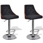 vidaXL Tabourets de bar lot de 2 bois courbé et tissu, Maison & Meubles, Verzenden, Neuf